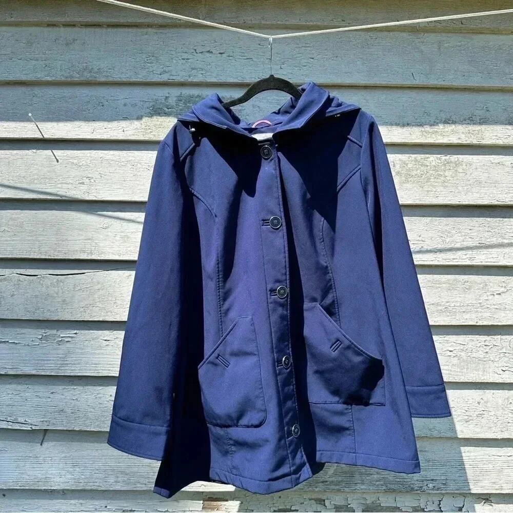 Isaac Mizrahi Live! Navy blue Coat button-down in excellent condition Size 2X